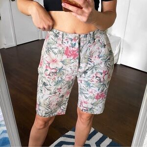 🌿 PEACOCKS GREY GREEN MULTI FLORAL CASUAL SHORTS!